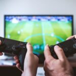 Gaming monitor displaying fast-paced action with visible motion