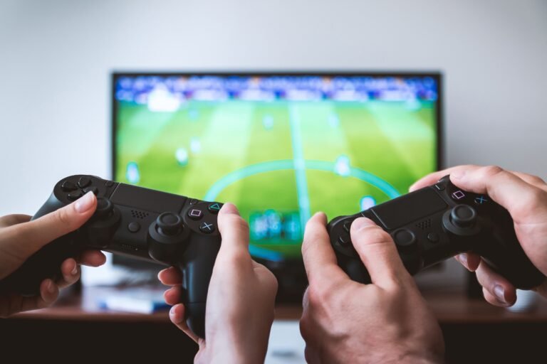 Gaming monitor displaying fast-paced action with visible motion