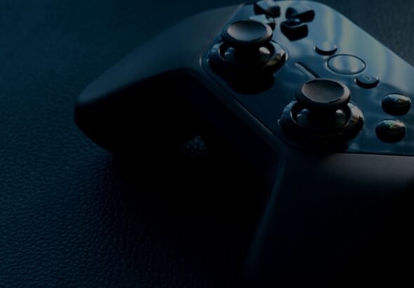 Gaming monitor with smooth motion blur effect showing fast movement