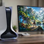 PlayStation 5 console connected to a 4K gaming monitor