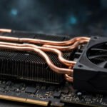 Close-up of a graphics card being undervolted for cooler gaming temperatures