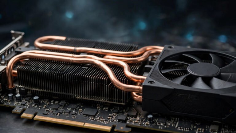 Close-up of a graphics card being undervolted for cooler gaming temperatures